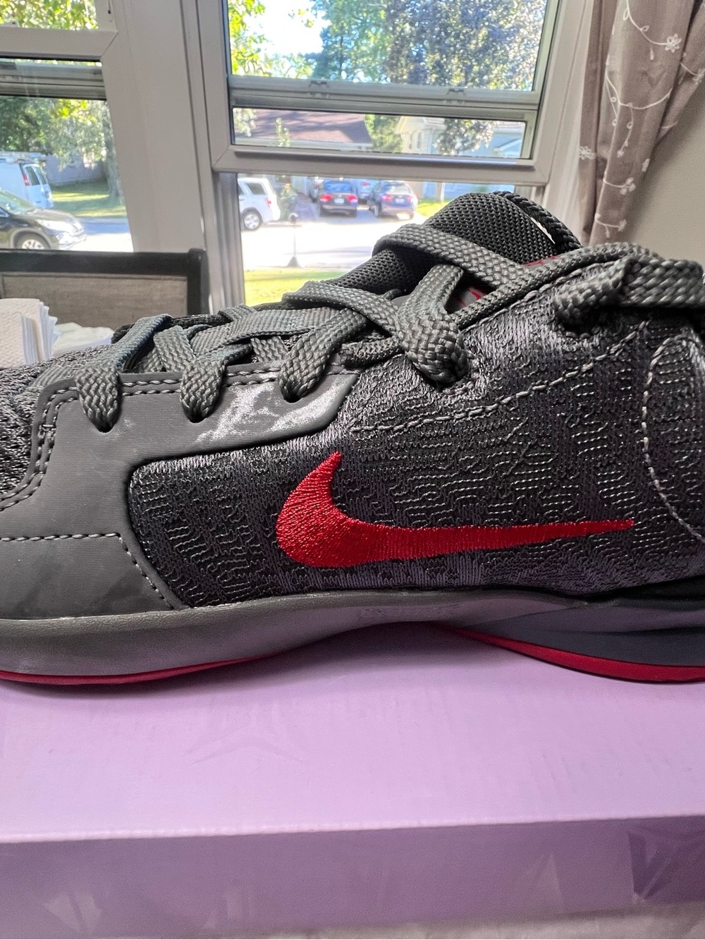 Nike JA 2 KC Kids Gray and Red Performance Sneakers